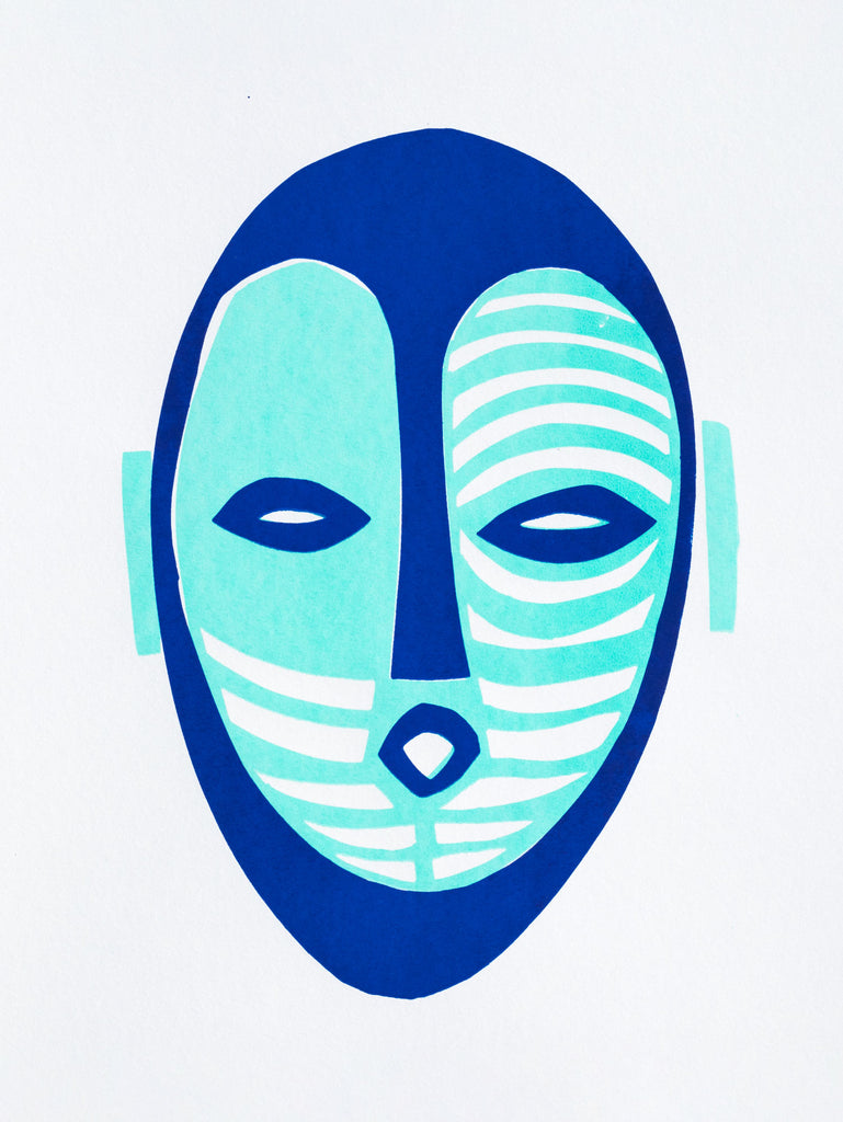 African mask III - Silkscreen, Mariana Dimas
