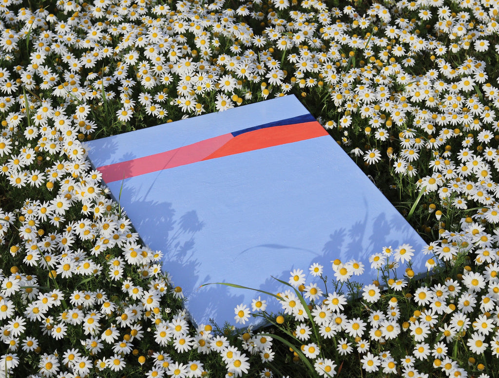 Follow me into sweet fields of blue - Painting, Mariana Dimas
