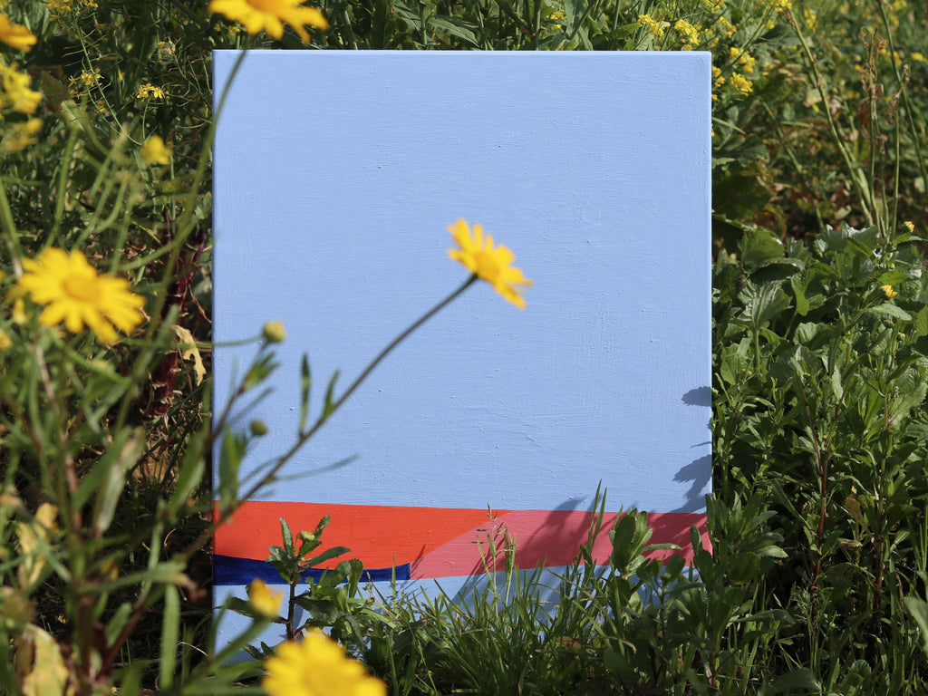 Follow me into sweet fields of blue - Painting, Mariana Dimas