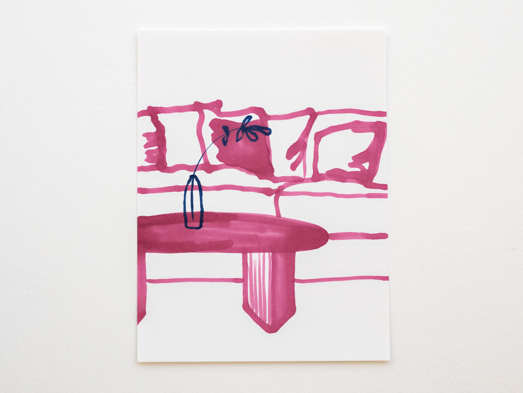 Pink rooms of pink places - Promarkers on paper, Mariana Dimas